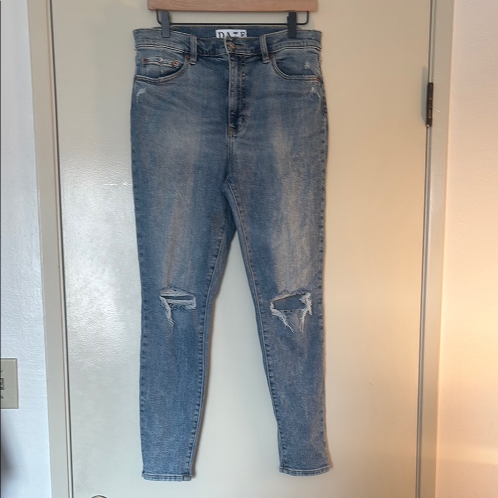 Blue Skinny Distressed Jeans